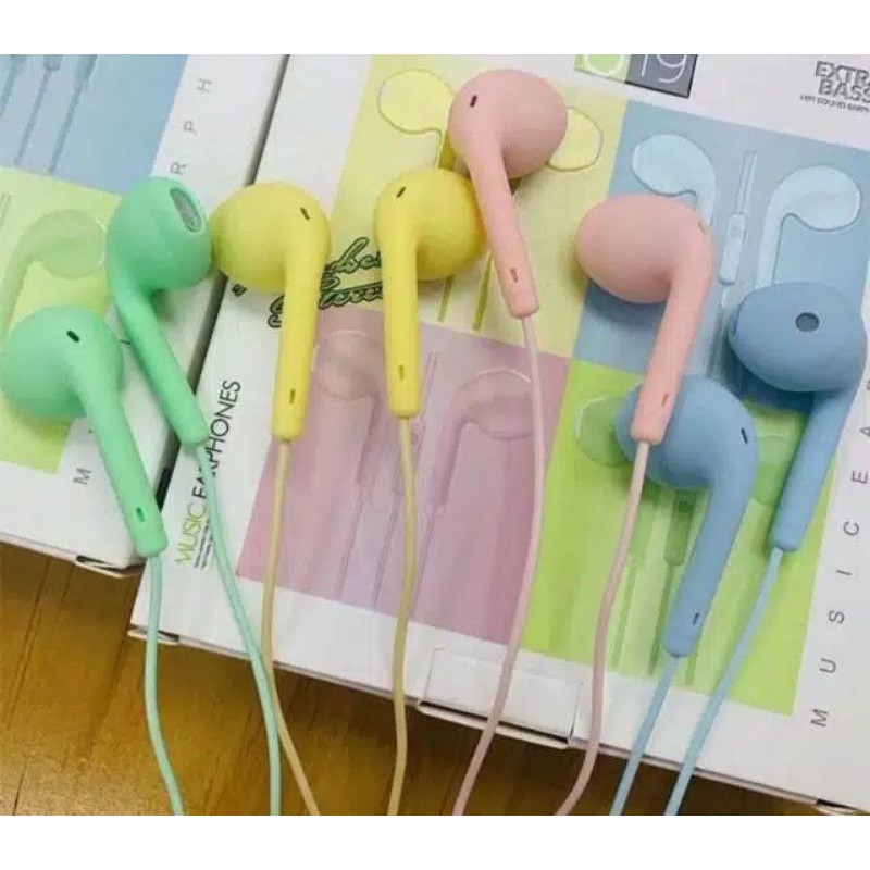 hf headset u-19 macaron earphone new