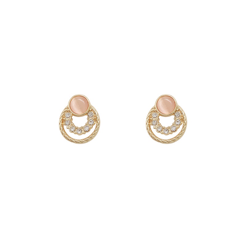 Anting Tusuk Gantung Bahan Sterling Silver 925 Desain Geometri Hias Opal Gaya Barok / Trendy Untuk Wanita