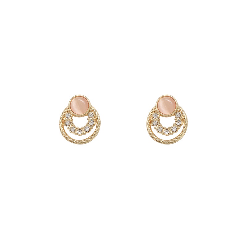 Anting Tusuk Gantung Bahan Sterling Silver 925 Desain Geometri Hias Opal Gaya Barok / Trendy Untuk Wanita