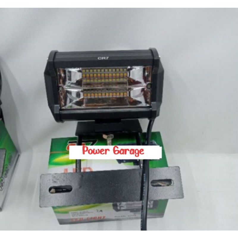 Lampu Tembak Cree 24 LED Strobo Bar 2 Warna Putih Kuning Plus Breket Lampu Tembak Tebal