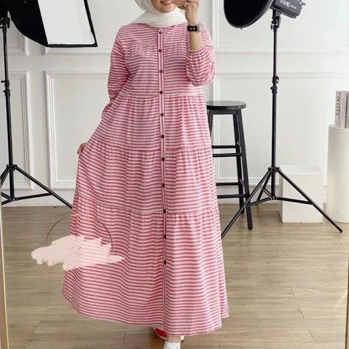 YUNARA MAXI IK KAIN KATUN SALUR LD 110 CM PB 140 CM FULL KANCING HIDUP ( BUSUI )UKURAN ONE SIZE ( SATU UKURAN )Dapat GAMIS WANITA ( TIDAK TERMASUK HIJAB ) Produk Best Seller High Recommended