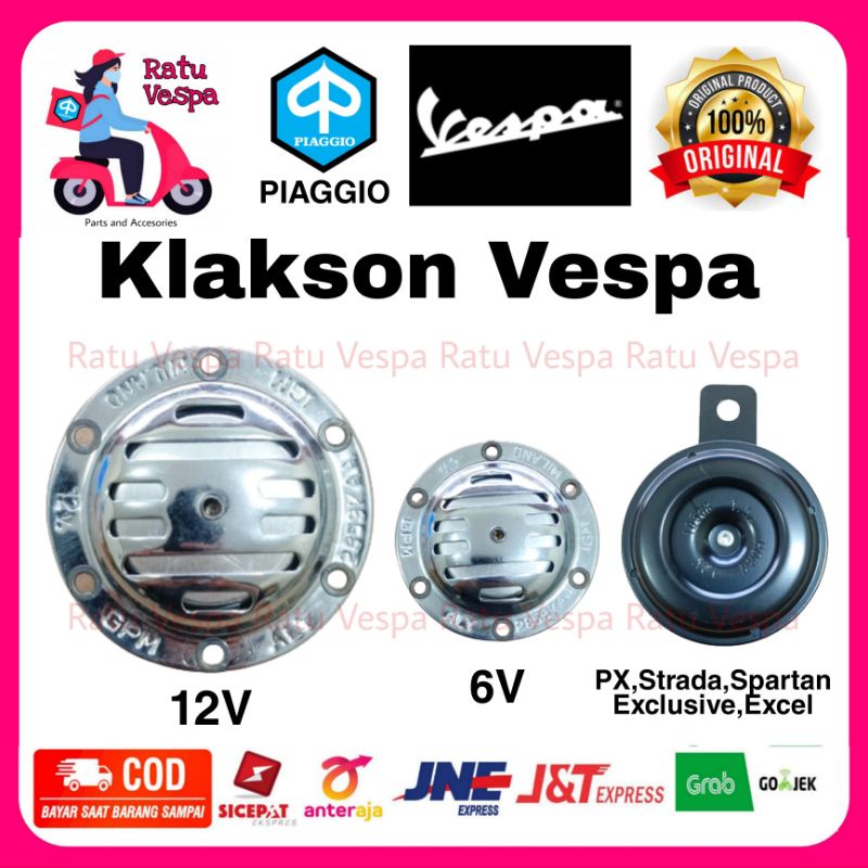 Klakson 12v dan 6V  Vespa Super Sprint VBB PX Strada Spartan Excel