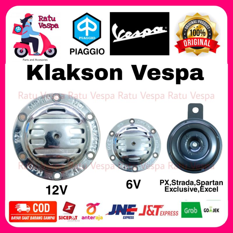 Klakson 12v dan 6V  Vespa Super Sprint VBB PX Strada Spartan Excel