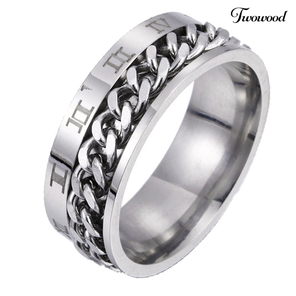 Cincin Rantai Bahan Titanium Steel Untuk Unisex