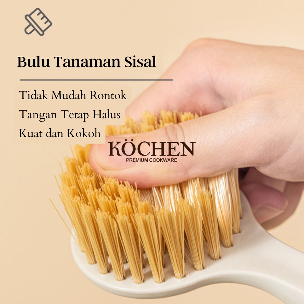 MYKOCHEN.INA Sikat Gagang Bulat Multifungsi Dapur Serbaguna Lantai Dinding Dapur Kamar Mandi Mesin Cuci Aesthetic Nordic Minimalis