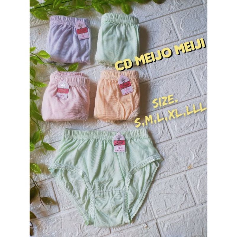 1 lusin celana dalam wanita polos termurah size jumbo | cd wanita meiji meijo renda