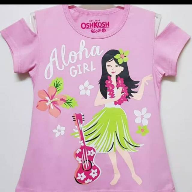  Kaos  Karakter  Anak  Oshkosh Motif princess  aloha 1 sd 6 