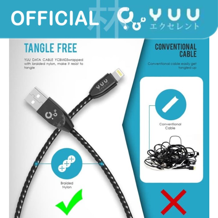 Yuu YCBM03i Data Cable Lightning For Iphone 2.4A