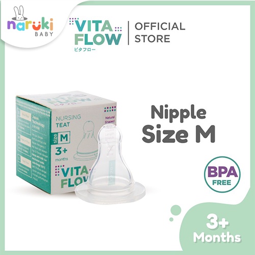 Vitaflow Nipple Standar Teat Silicone Nipple Size S M L Dot Anti Colic