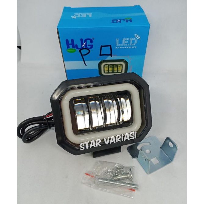 Lampu tembak sorot LED cwl 4 mata kotak lensa 6D 80 Watt cree daymaker mini HJG