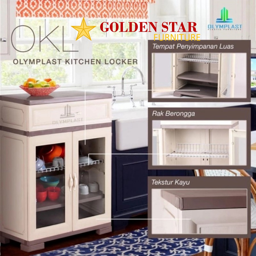 Lemari Dapur Rak Piring Olymplast OKL Plastik KITCHEN LOCKER dapur