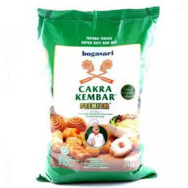 

Terigu Cakra Kembar 1kg / bahan kue / bumbu masakan / makanan enak / teoung / bogasari