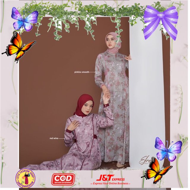 BAYAR COD SPECIAL PRICE  EFREE DRESS GAMIS RAYON MOTIF BY NADHEERA LUXURY ORI | ZETAHIJAB