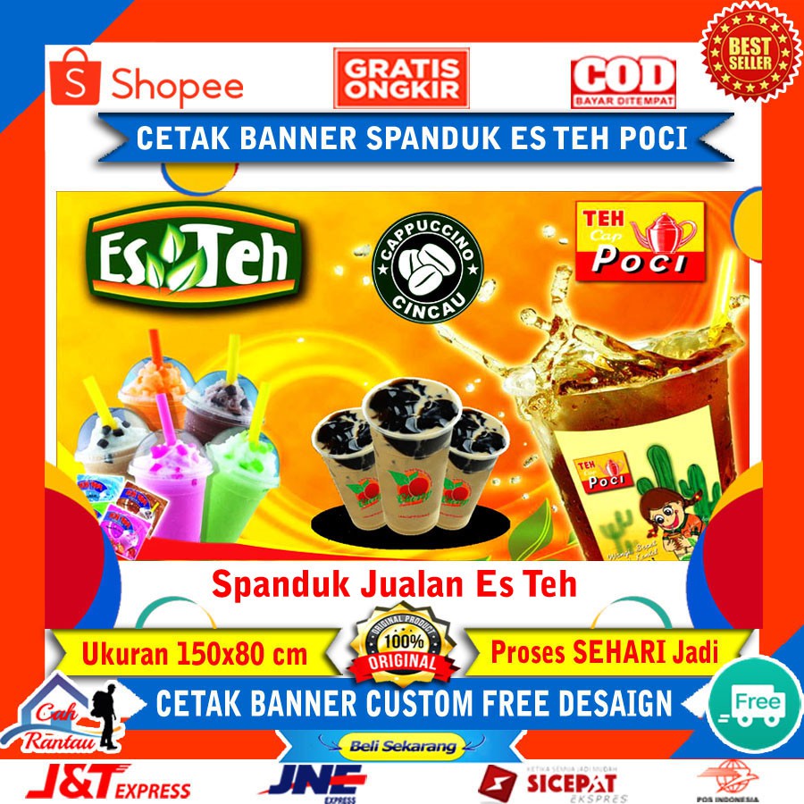 Desain Banner Teh Poci - contoh spanduk makanan dan minuman