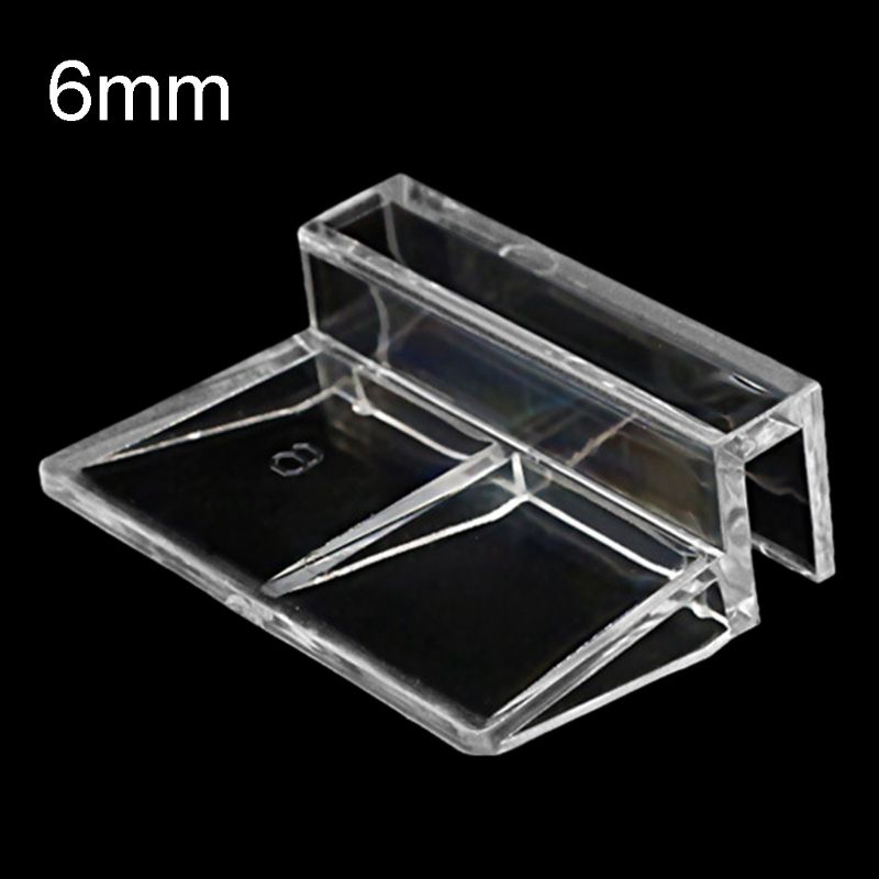 10pcs Klip Holder Tutup Tangki Akuarium Ikan Bahan Akrilik Ukuran 6mm/8mm/10mm