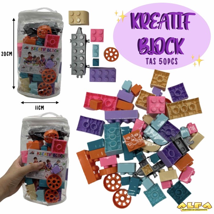 Mainan Kreatif Block Tas 50pcs JM92011-T50