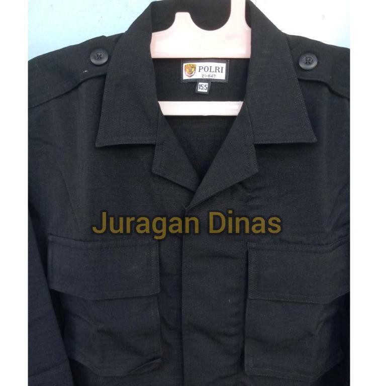 (IND Shop NYA 16Ju0Bf) 1 Stel Baju PDL Hitam Brimob Original Asli Jatah POLRI 2021 terbaru ✬