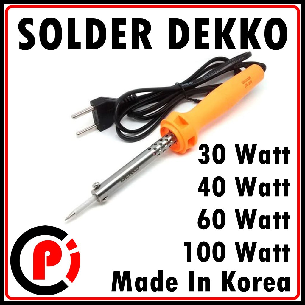 Original DEKKO Solder Lurus Soldering Iron 30W 40W 60W 100W Kualitas Terjamin