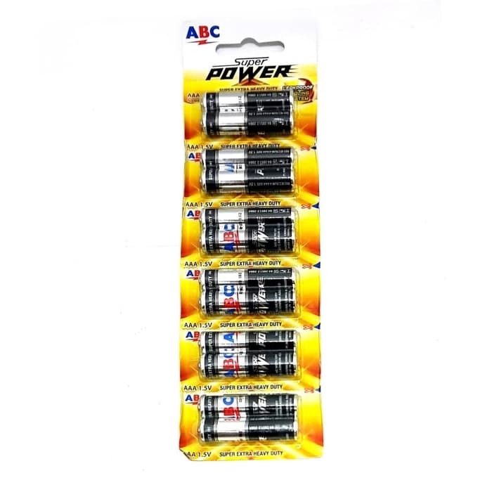 BATERAI ABC R03 SUPER POWER - AAA HITAM - 2PC | Shopee Indonesia