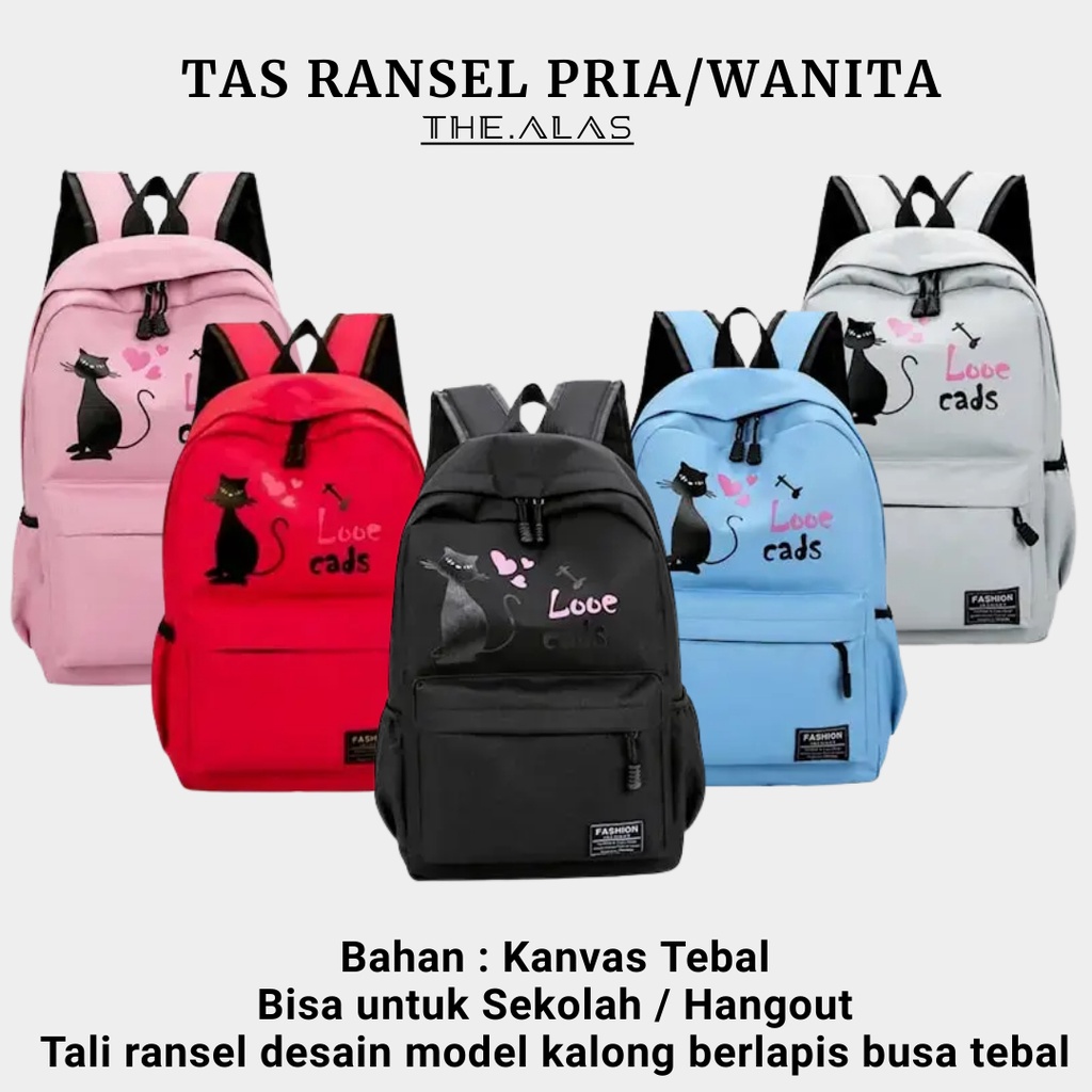 Tas Ransel Travelling Sekolah / Backpack Sandang Punggung Cewek Cowok Unisex