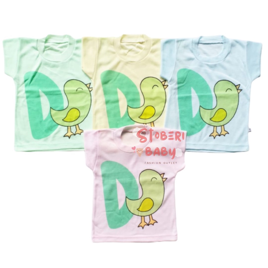 stoberi baby - KAOS WARNA ONECK ALPHABET ANAK kaos dalam oblong anak laki2 dan perempuan newborn-4thn