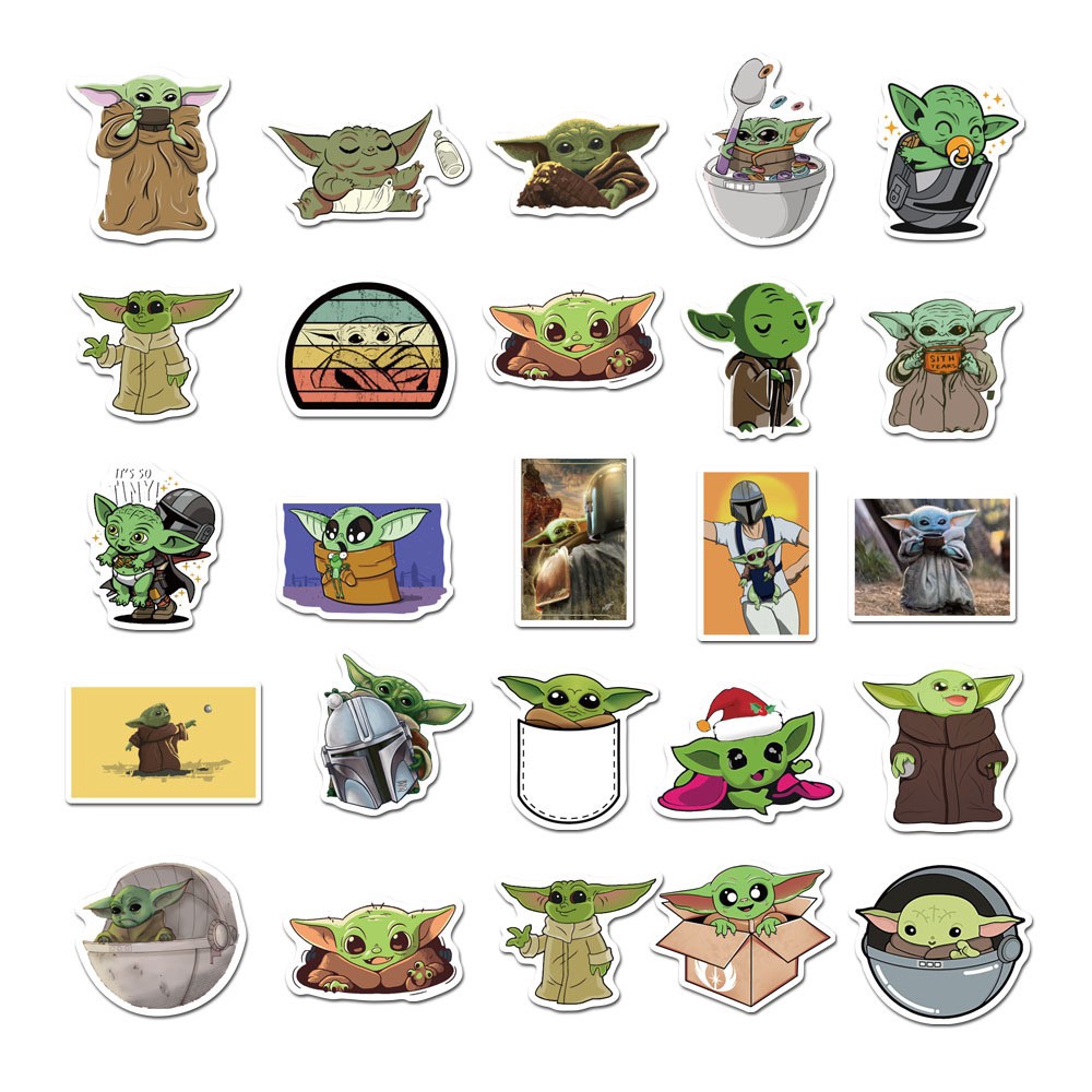 50 sheets of non-repetitive Manroda Baby Yoda stickers Skateboard luggage waterproof stickers