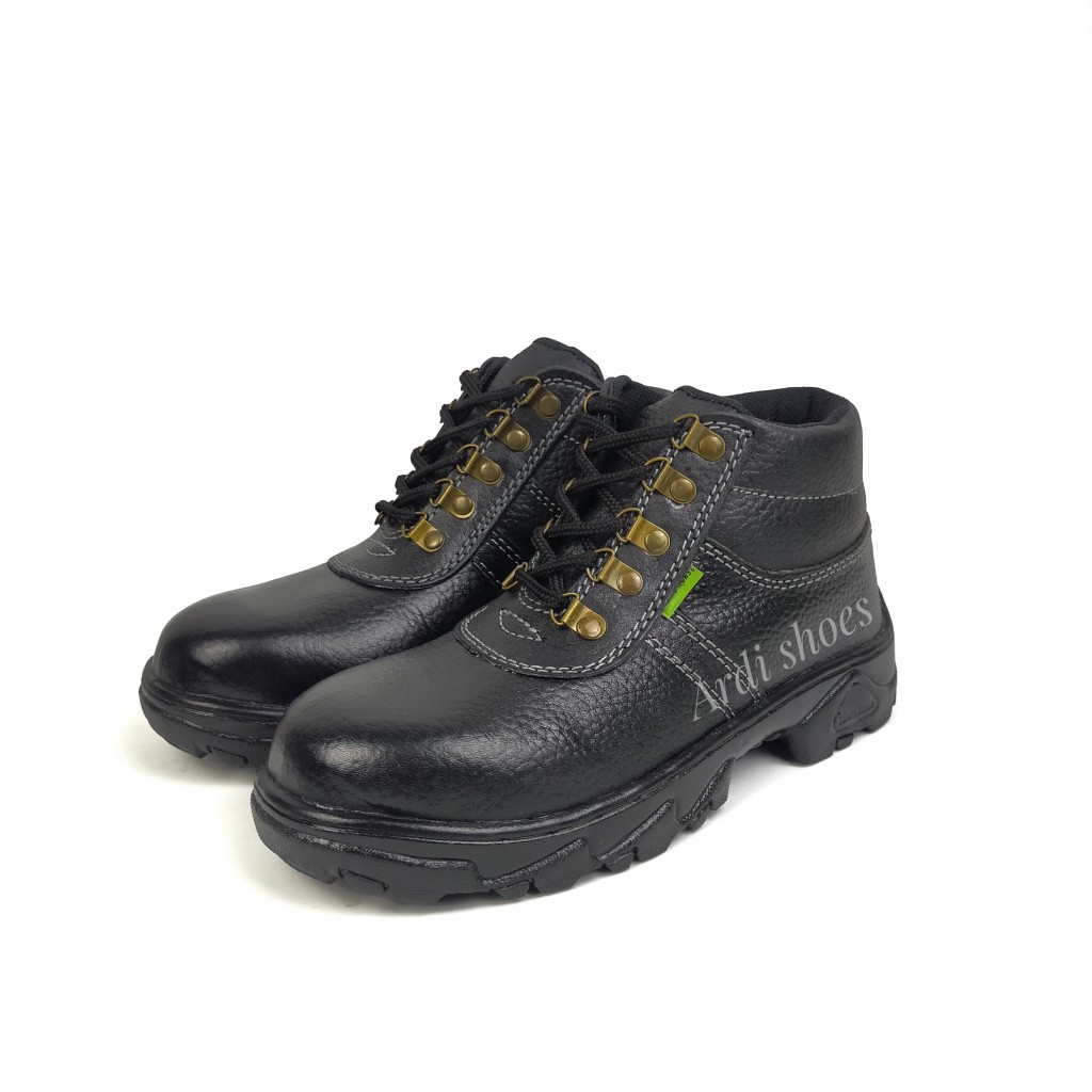 Sepatu Safety Pria Tali Boots Sepatu Sefty Kulit Asli Ujung Besi Sepatu Septi Cowok Stand Horse 804