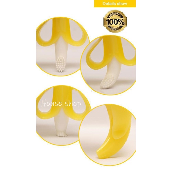 HS-0026 Mainan Gigitan Bayi Pisang - Teether Baby Model Banana - Sikat Gigi Baby Banana