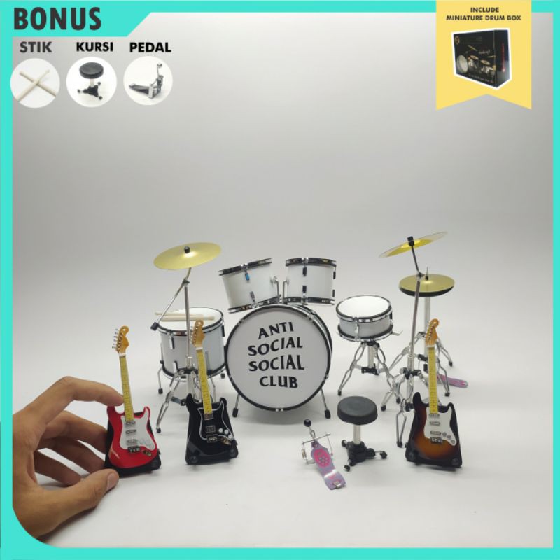 miniatur drum assc custom ASSC koleksi ASSC miniatur gitar plus bass