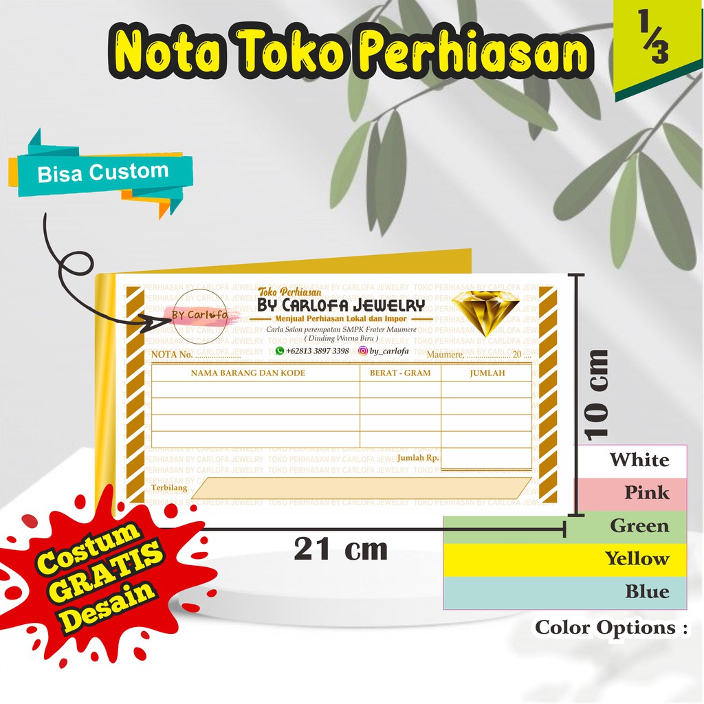 

NOTA CUSTOM FREE DESAIN 1/3 TERJANGKAU