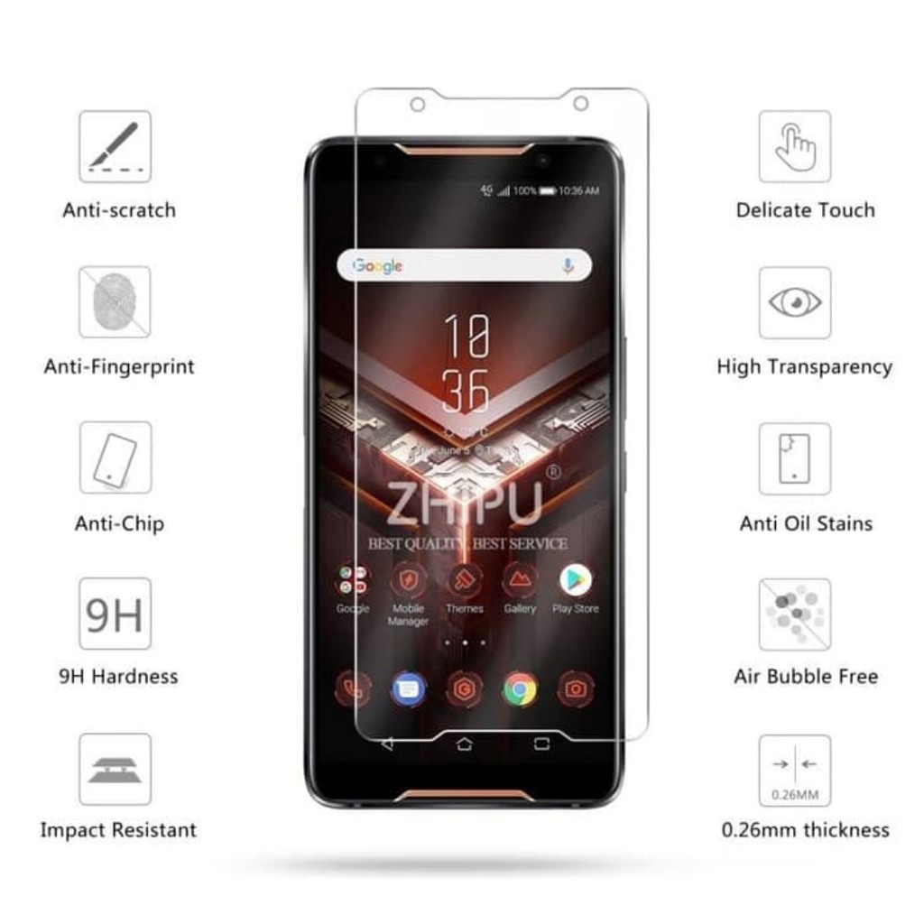 Tempered glass ASUS ROG 2 3 5 5S pro 6 7 PHONE GAMING Anti gores screen guard kaca