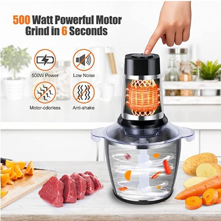 Blender Daging Chopper Stainless 2L Penggiling Daging Multifungsi Meat Grinder