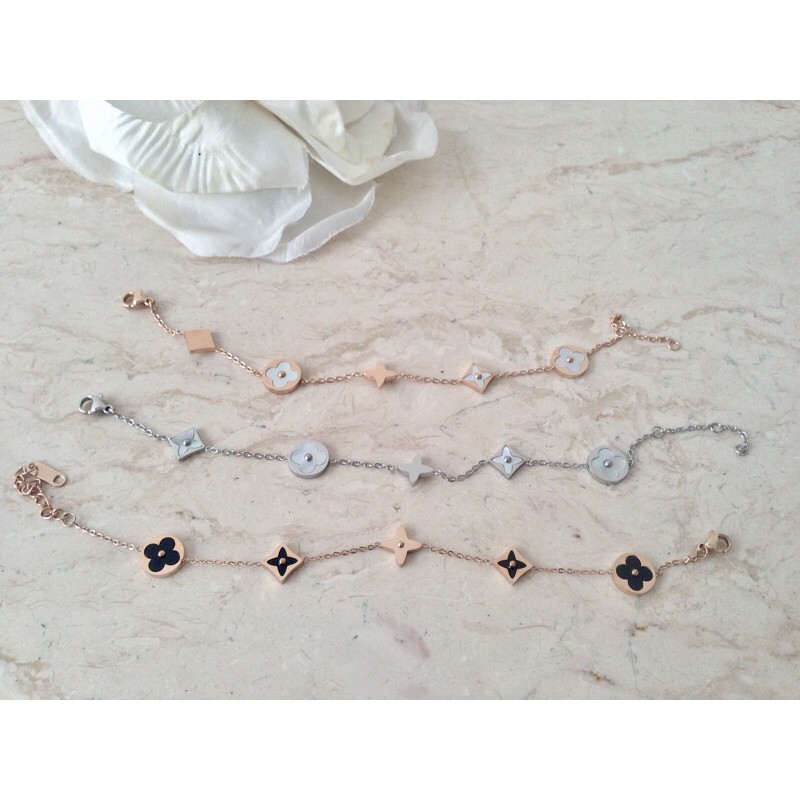 Gelang Van Cleef LV rantai titanium