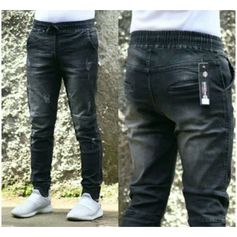 Celana Joger Jeans Pria Murah - Celana Jeans joger jumbo - COD - Celana Casual Joger jeans