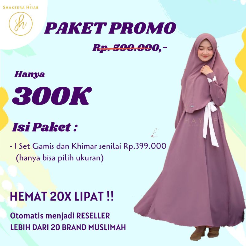 PAKET DAFTAR RESELLER SHAKEERAHIJAB GAMIS  POLOS SIMPLE  