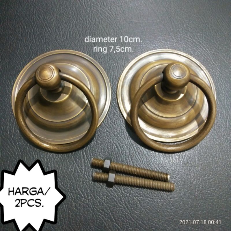 Handle pintu gebyok antik diameter 10cm.