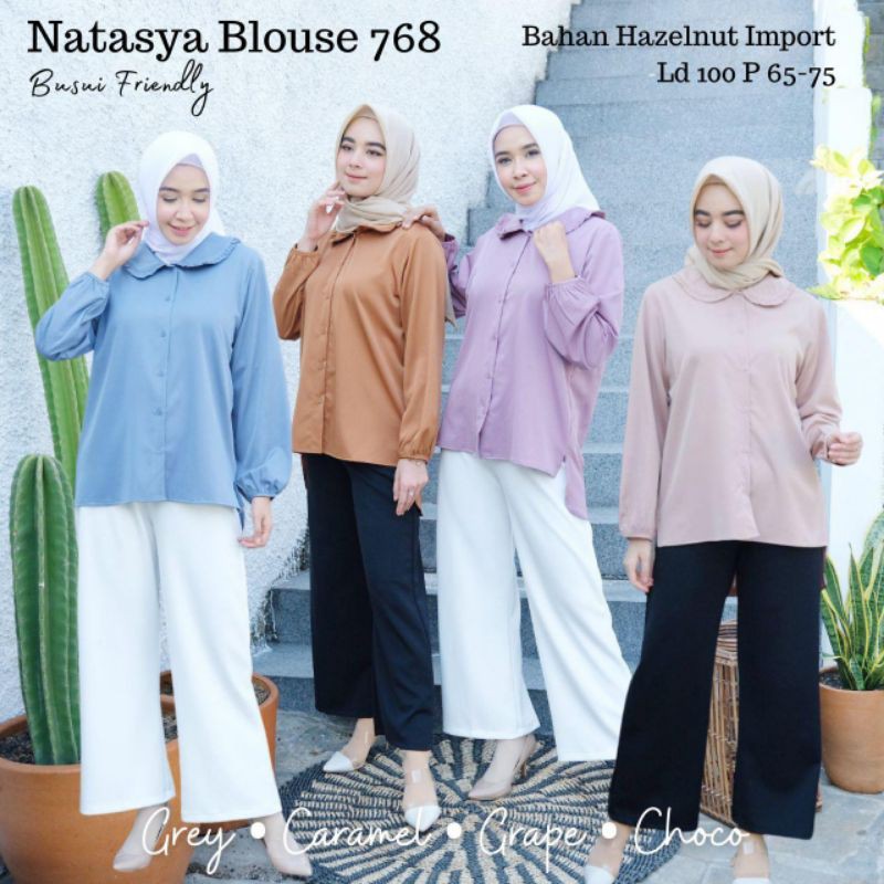 [REAL PICTURE] NATASYA BLOUSE HAZELNUT IMPORT TANAH ABANG PGMTA METRO GROSIR SUPPLIER KONVEKSI