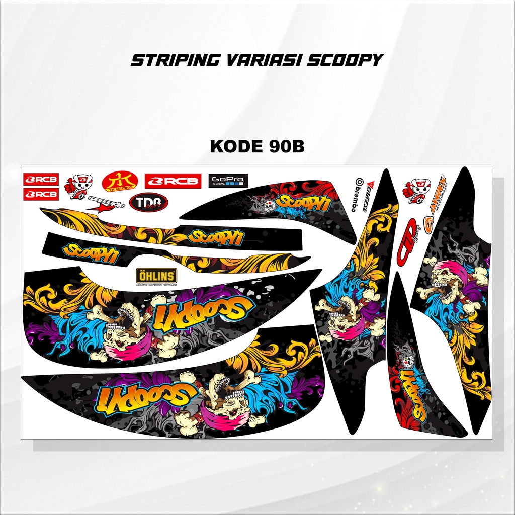 Striping Scoopy Stiker Scoopy 2013/2017 Kode 90