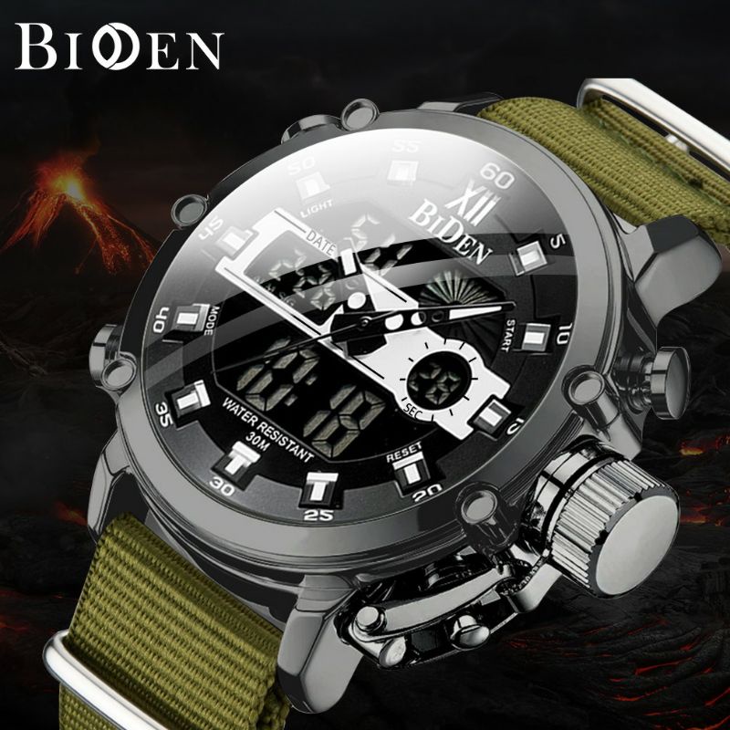 COD jam tangan pria Biden 0164 Original Dualtime,Tanggal hari bulan ON New Arrival