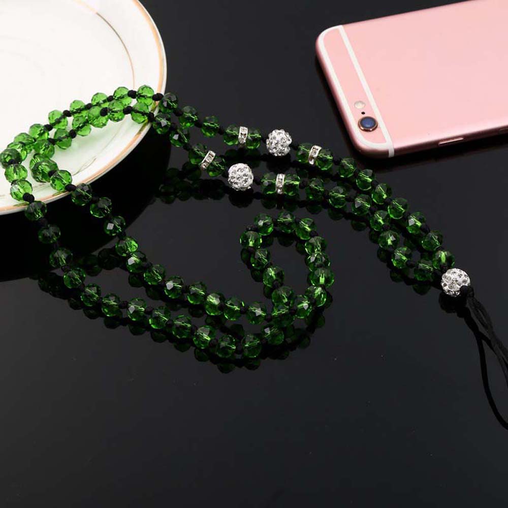 REBUY Bling Mobile Phone Strap for Women Girl Beads Chain Mobile Phone Lanyard Mobile Phone Accessories Luxury Colorful Hanging Cord Neckband Lanyard Crystal Neck Strap/Multicolor