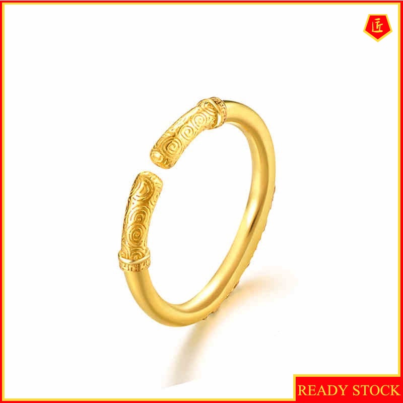 [Ready Stock]Simple Creative Personality Golden Hoop Rod Couple Rings