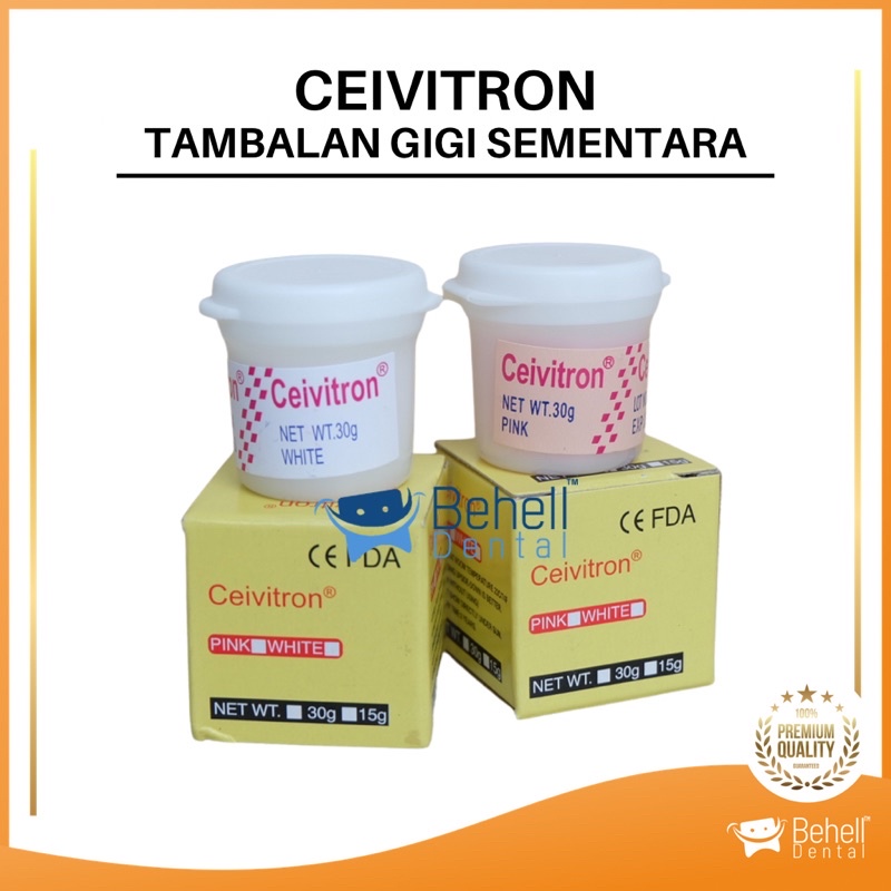 DENTAL CEIVITRON CAVIT CAVITON Bahan Tambalan Tumpatan Tambal Gigi Sementara TS Putih Pink Temporary Tooth Filling kavitas  Mirip Gic / Glass Ionomer Cement ORIGINAL ORI ASLI / Temptooth