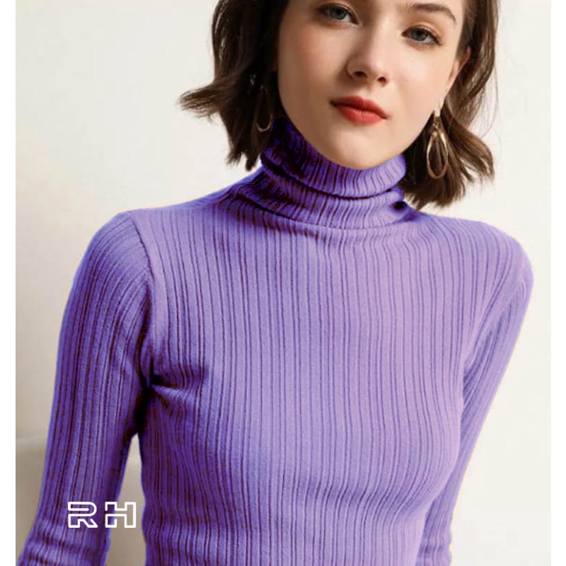 RH - SWEATER SALUR 02 RAJUT TURTLENECK WANITA KERAH TINGGI TURTLE NECK POLOS