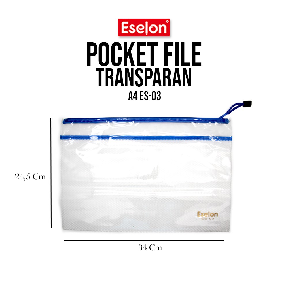 

Pocket File A4 TRANSPARANT ESELON / Pocket File / Tempat Alat Tulis /Pocket File TRANSPARANT A4 ES03