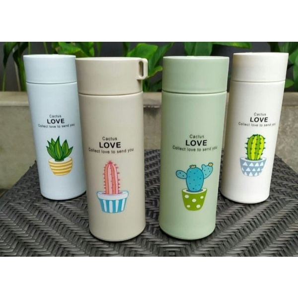 botol minum kaktus kaca + box