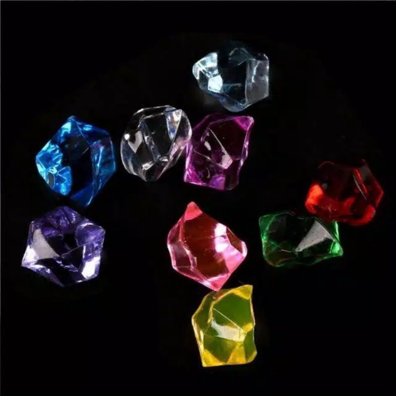 LL5 Batu Hias Akrilik Warna Warni | batu crystal acrylic hiasan aquarium akuarium berkilau jika terkena lampu