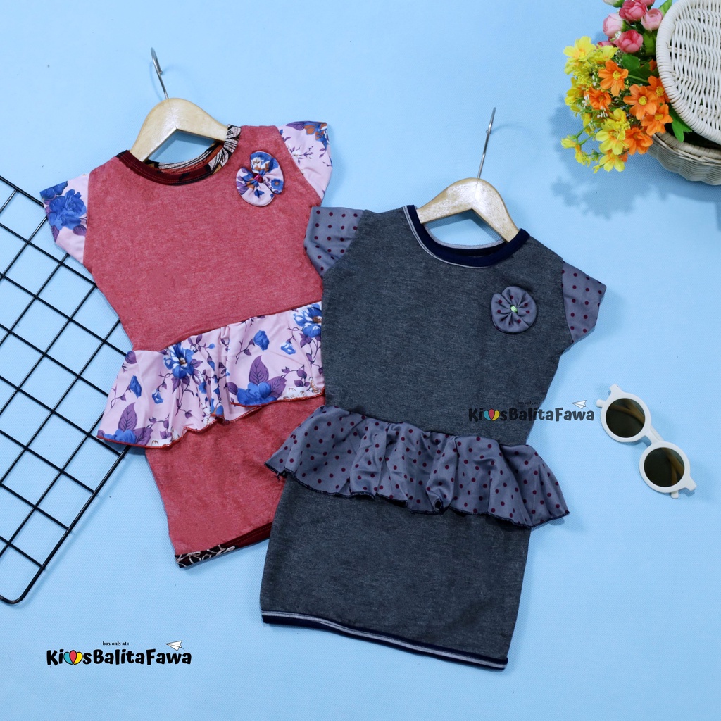 Dress Lori Bayi 3-18 Bulan  / Dres Baby Anak Perempuan Lengan Pendek Baju Pesta Adem Murah Harian