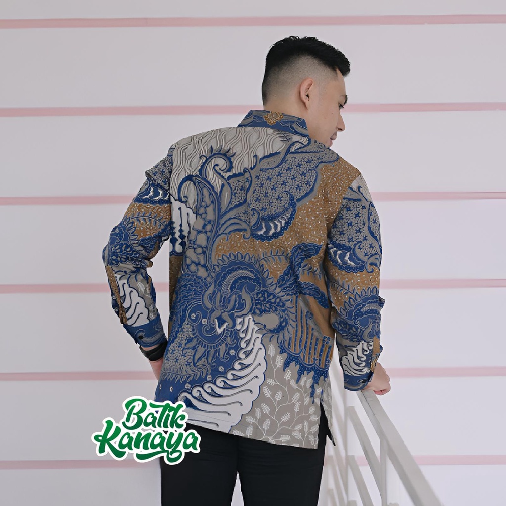 Kanaya Kemeja Batik Pria Lengan Panjang Full Furing Mat Katun Sragenan BRAMANTYO