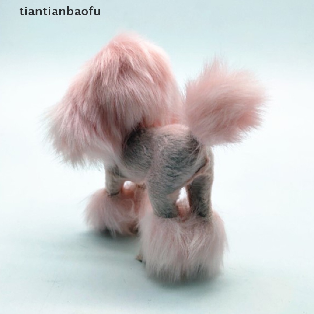 Mainan Boneka Plush Bentuk Anjing Poodle Warna Pink Ukuran 4 Inch Untuk Dekorasi Rumah