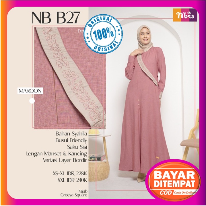 Nibras Gamis Terbaru 2021 Promo Diskon Ori Original Dress Gamis Nibras Wanita Syari Busui Kekinian B